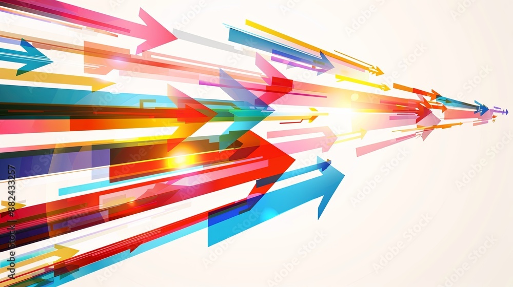 Aufkleber vivid and abstract composition featuring colorful arrows in dynamic arrangement