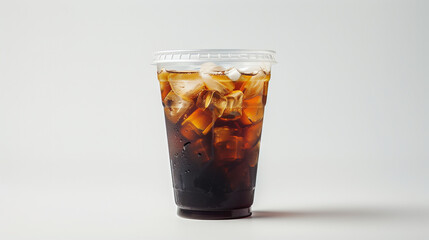 Espresso tonic in a takeaway cup on a white background
