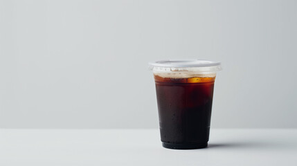 Espresso tonic in a takeaway cup on a white background

