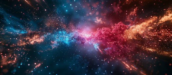 Colorful Nebulae in Deep Space With Glowing Stars
