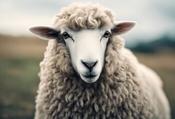 watercolor vignetting portrait animal decorative art illustration sheep design