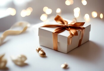 table white birthday box background assorted beautiful gift celebrate christmas anniversary