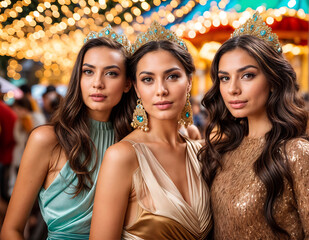 Friends at a carnival