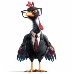 Turkey Business Casual animal fashion cartoon isolated whitebackground