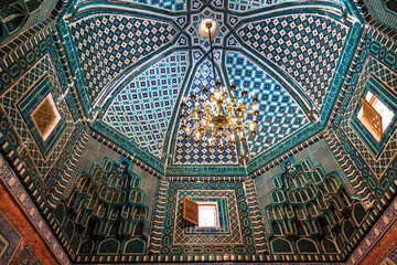 Decoration of the dome of the mausoleum of Kusam Ibn Abbas. The monument of medieval architecture...