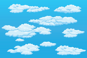 Cloud sky scene background vector simple cloud illustration template design