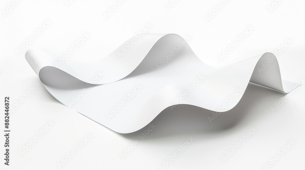 Poster a minimalist art piece featuring a white paper sculpture on a white background, perfect for use in d