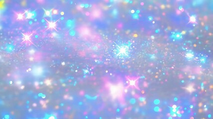 Motion animation of shining glitter lights. Shimmer hologram pastel crystal texture. Unicorn or mermaid color. Retro disco concept. Rainbow holographic abstract background - Powered by Adobe