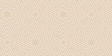 Linear seamless pattern with stars. Vector simple abstract geometric texture for background, textile, wrapping paper