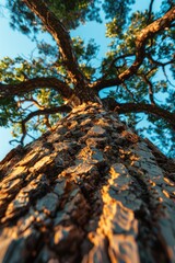 Obraz premium A tall tree standing in a sunny environment