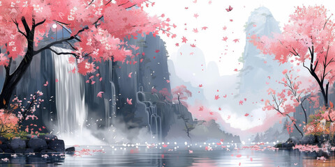 カラフルな春の色の水彩テクスチャ背景