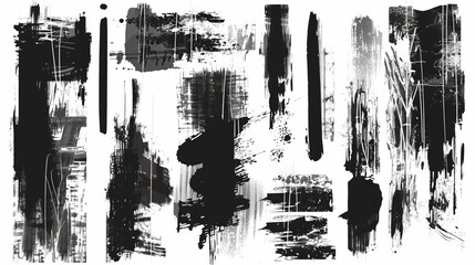 This artwork features an array of bold black and white brush strokes creating an abstract, dynamic composition likely to evoke deep emotions and thoughts.