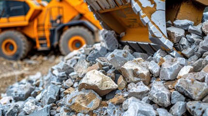 Quarrying involves extracting stone and aggregate materials for construction
