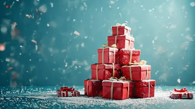 christmas gift box with snowflakes