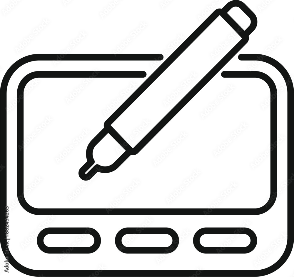 Poster graphic tablet with pen for digital drawing editing and designing using stylus on screen