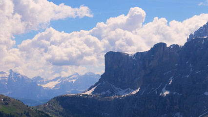 Italy dolomites natural park Val Gardena and general images with drone