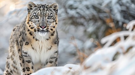Fototapeta premium Snow Leopard in the Snow.