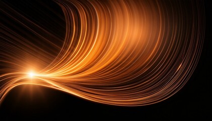 Shades of orange flare of light on plain black background 