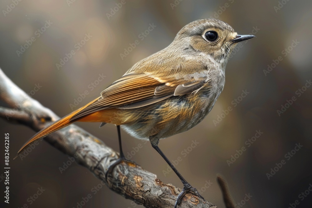 Poster a small bird is perched on the branch of a tree