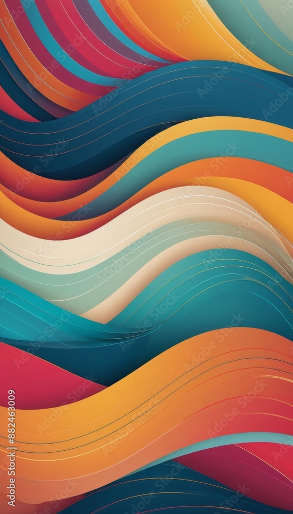 Poster backgrounds vector invitation geometric waves cover color cover certificate invite design wave templ