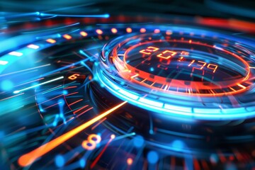 A conceptual representation of website performance optimization, emphasizing speed and efficiency in web development