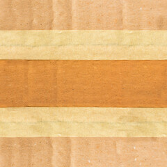 Fototapeta premium Seamless 4k photo texture of folded cardboard paper pieces with duct tape.