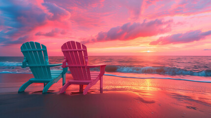 lounge chairs on the beach