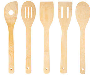 Bamboo Utensils 100% Organic bamboo, premium kitchen utensils. New bamboo wooden spoons, spatula for cooking. Set of 5 Durable, non-stick, heat-resistant cooking tool. Professional chef tools