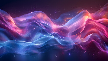 Abstract background with a blue and purple gradient, curved lines, dark color, and blurred effect. Background for design in the style of digital art, high resolution.