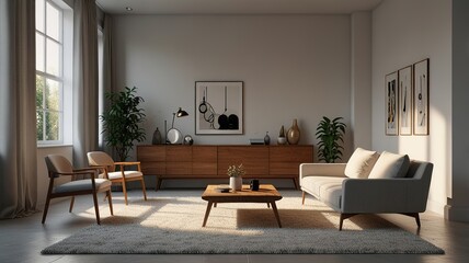 Fototapeta premium An example of a contemporary living room design