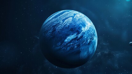 An awe-inspiring view of a blue planet with detailed cloud formations set against the vast backdrop of space, illustrating the beauty and mystery of the universe.