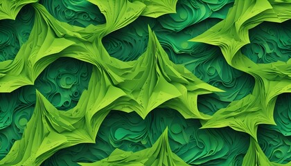 Clear Plain Shiny Warm Soft Vintage Bokeh Cloudy Wave Like Geometric Green Background or Texture