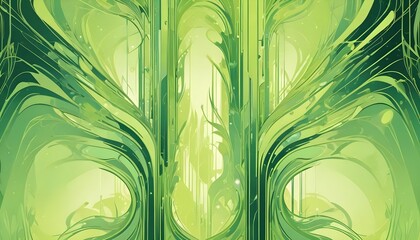 Clear Plain Shiny Warm Soft Vintage Bokeh Cloudy Wave Like Geometric Green Background or Texture