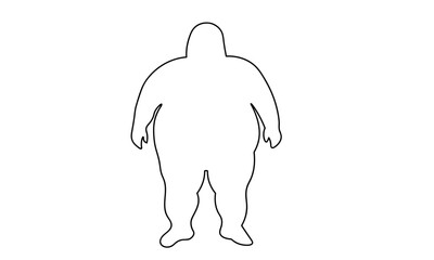 Man drawn line drawing of different fast food