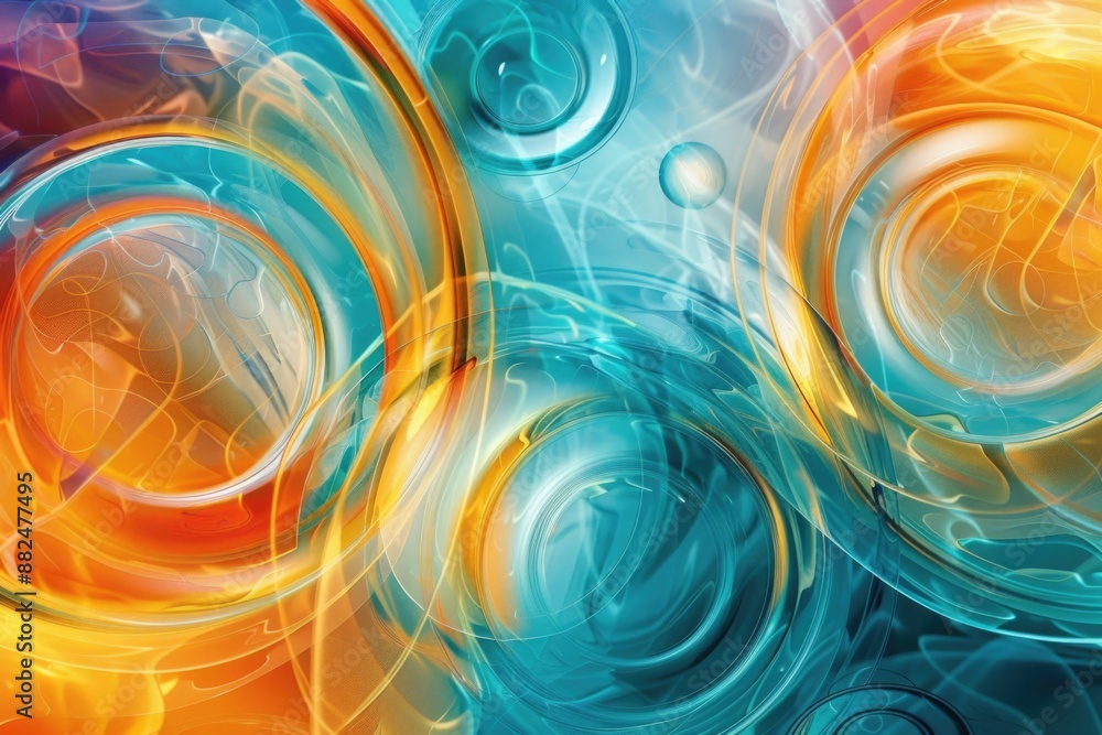 Aufkleber A vibrant geometric pattern featuring interconnected circles and lines
