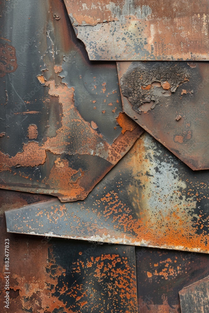 Poster close-up of a heavily rusted metal surface with corrosion and oxidation visible