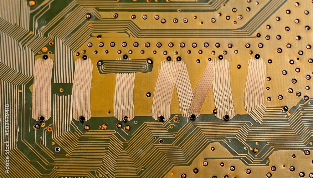 Poster html circuit board with electronic components