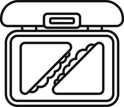 recommend clip art: This simple lunchbox icon features a classic meal, perfect for representing packed lunches and quick meals