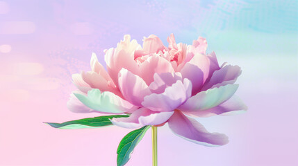 Pastel Pink Flower Against Soft Pastel Background. Vibrant and Delicate Bloom for Artistic Inspiration