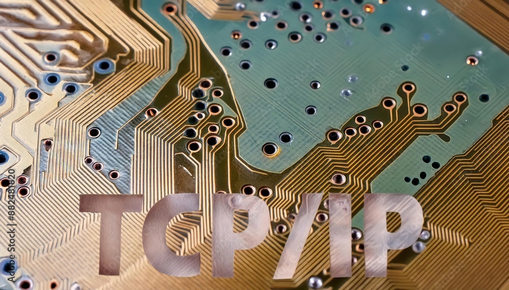 Poster advanced circuit board showcasing tcp/ip technology