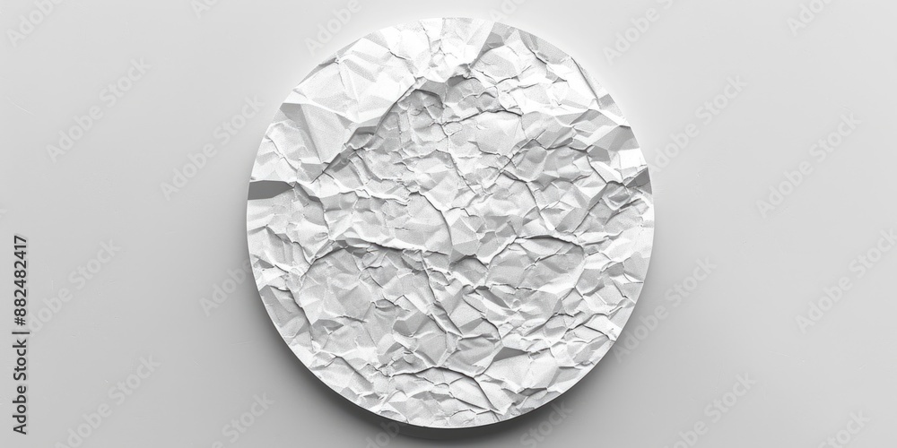 Poster a crumpled piece of paper lies on a clean and simple white surface, suitable for use in illustration