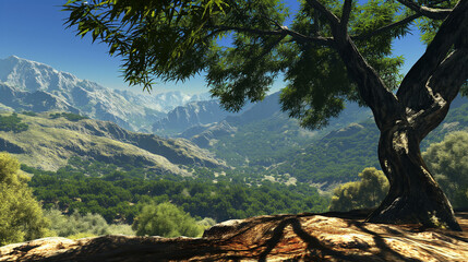 Obraz premium pine tree in the mountains