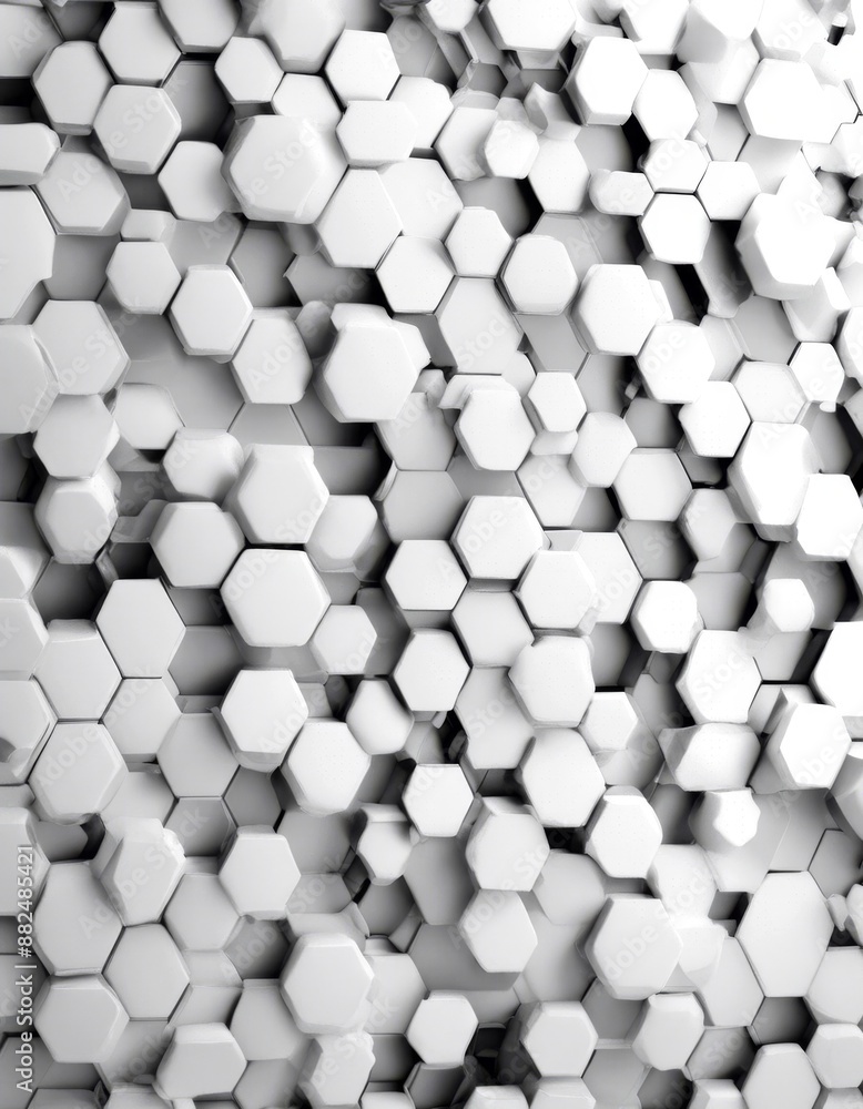 Poster white xagon random honeycomb shifted space panoramic wall copy wallpaper background hexagon mobile p