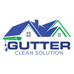 Gutter Clean logo design template. House Improvement business logo vector.