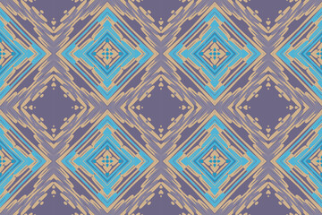 Ethnic print vintage fabric design. Surface pattern art Ethnic geometric print. Tribal vintage abstract seamless rhombus ornamental boho style.