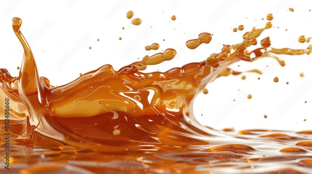 Poster A close-up shot of a splash of liquid on a white surface, with a subtle texture and color variation