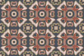 Ethnic print vintage fabric design. Surface pattern art Ethnic geometric print. Tribal vintage abstract seamless rhombus ornamental boho style.