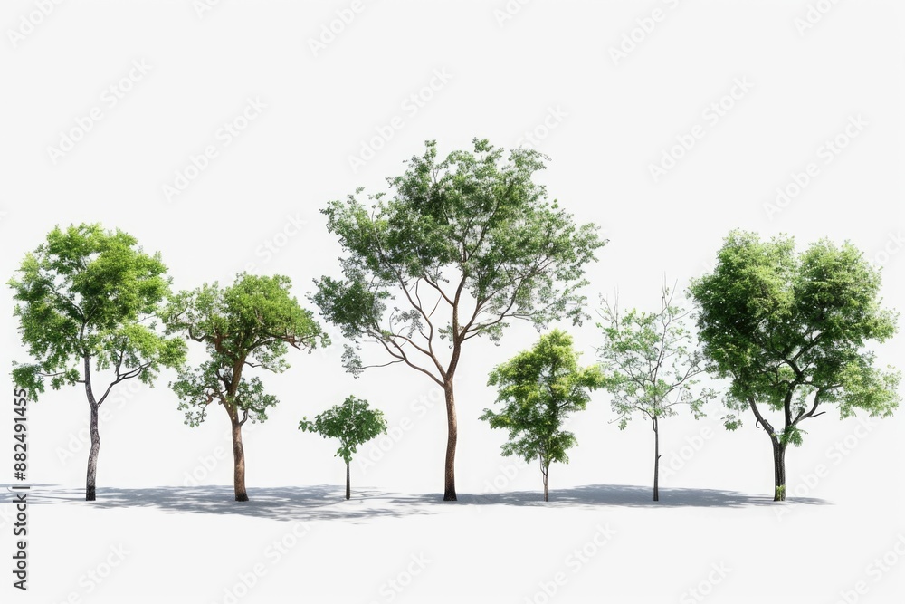 Poster group of trees on a plain white background