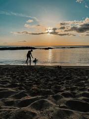 Naklejka premium sunset on the beach