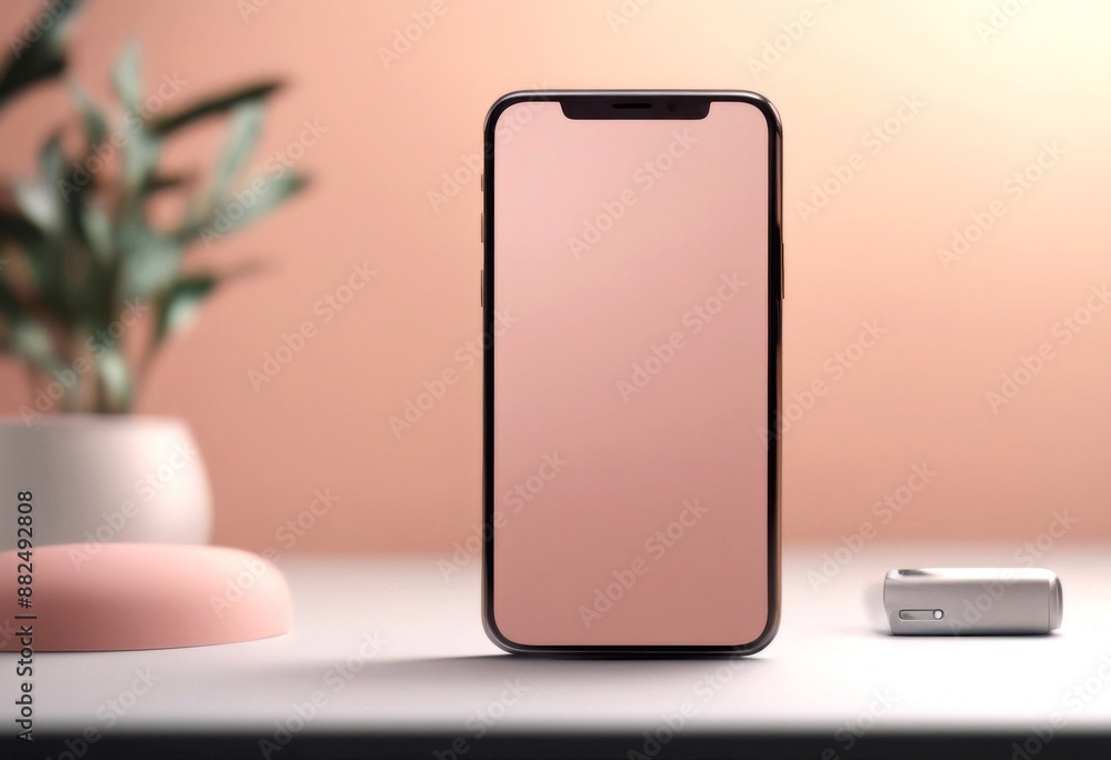 Poster screen background mock 3d realistic phone positions empty clipping smart rendering path isolated bla